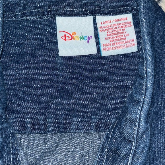 Vintage 90s Disney Mickey Embroidered Button Down Denim Shirt Girls Medium - Picture 3 of 6